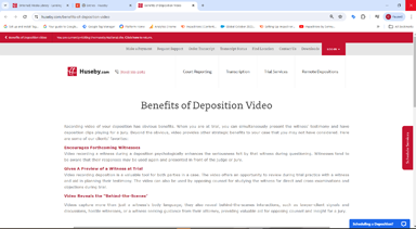 Benefits of Deposition Video